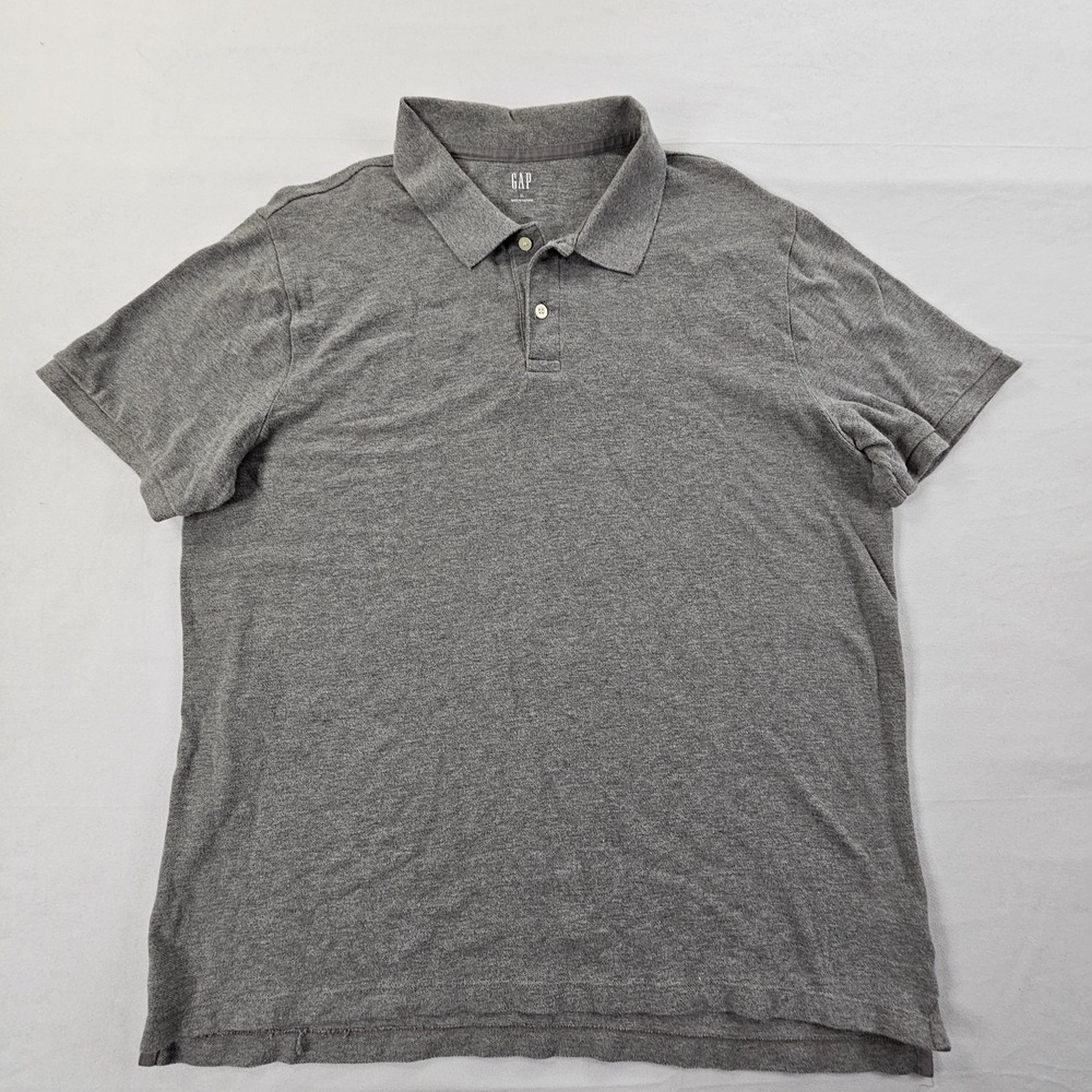 Gap Gray Short Sleeve Cotton Polo Shirt Men's XL